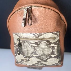 Faux Snakeskin Leather Backpack